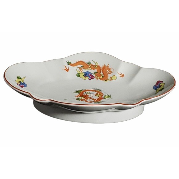 Exquisite Vintage Japanese Dragon Ware Trinket Dish in Radiant Red - Picture 3 of 7